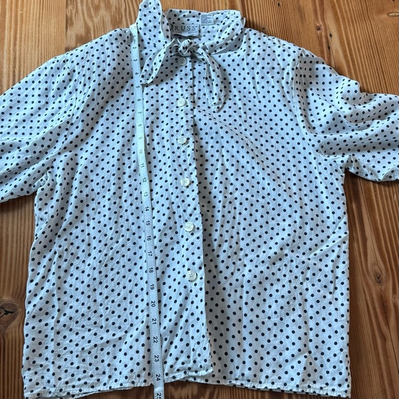 Vintage 80’s RUSS Polka-Dot Tie-Neck Blouse - Picture 10 of 10